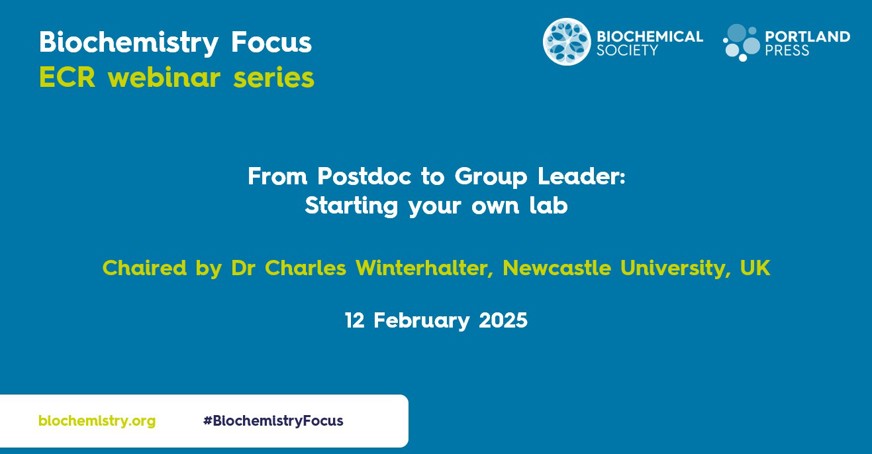 From postdoc to group leader webinar title slide