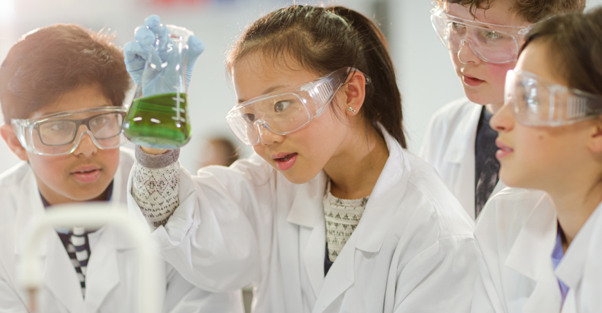 Young children conducting a science experiment