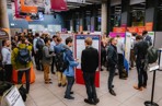 Attendees at a poster session during a Biochemical Society event
