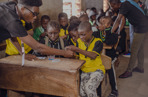 Group of children taking part in a science outreach project 