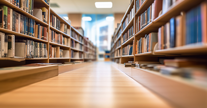 library shelves