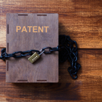 Book of patents locked with a padlock