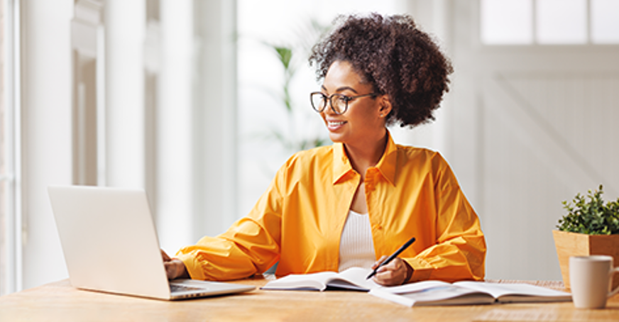 woman on a laptop