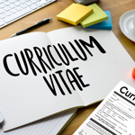 Curriculum vitae written on paper