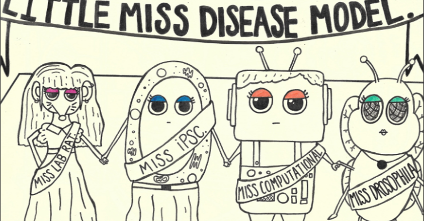 Screenshot of cartoon titled 'Little Miss Disease Model'
