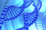 Blue double stranded DNA molecule