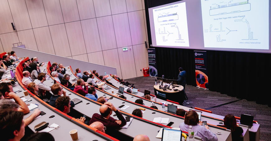 Presentation being given in a conference hall