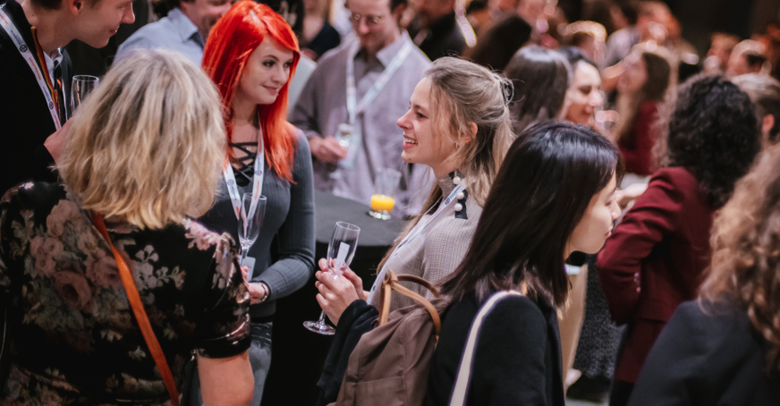 People networking at an event