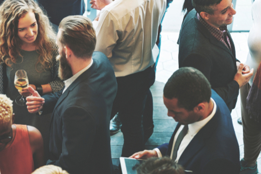 People at a networking event