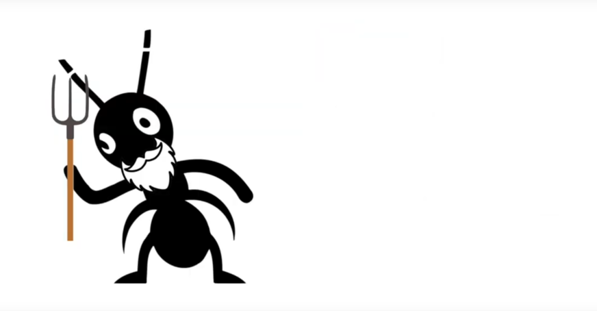 Screenshot of a farmer insect from the winning video